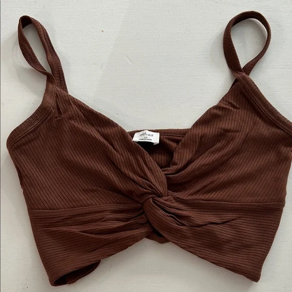 Wilfred Rust Ribbed Crop Top - Picture 1 of 3